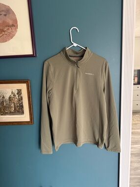 Merrell Olive Green 1/4 Zip Performance Top